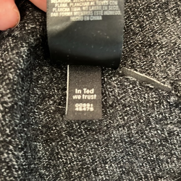 EUC Ted Baker London 1/4 zip crew neck wool blnd long sleeve black/white sweater - Picture 13 of 13